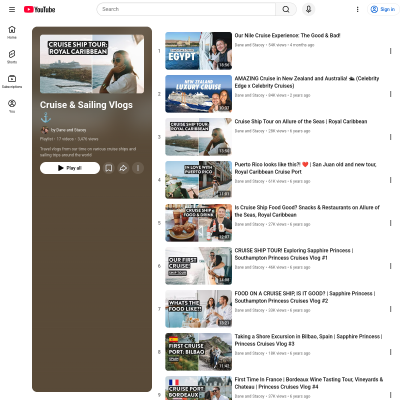 Screenshot of Cruise & Sailing Vlogs ⚓️ - YouTube