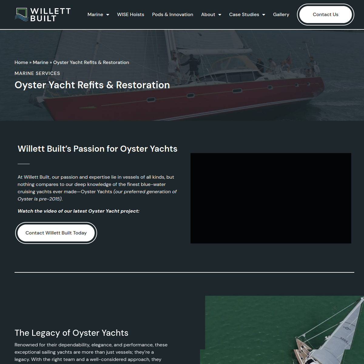 Screenshot of Expert Oyster Yacht Refits & Restoration | Southampton - Willett Built