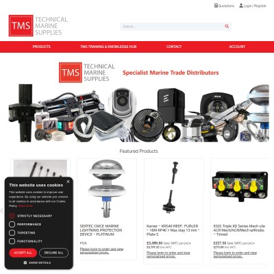 Screenshot of Technical Marine Supplies Ltd