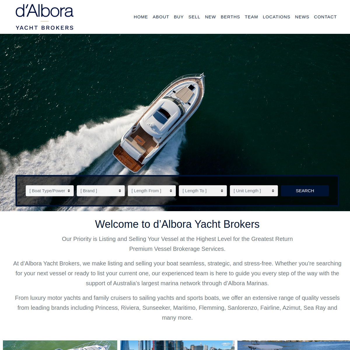 Screenshot of d'Albora Yacht Brokers | Quality Used Boats Australia-wide