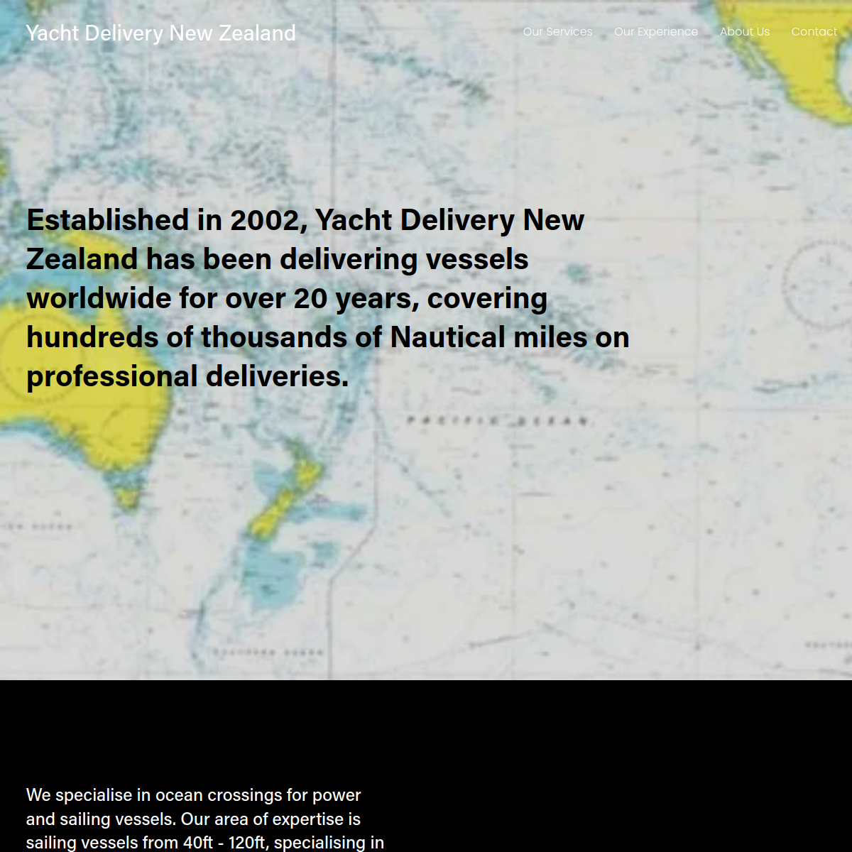 Screenshot of Yacht Delivery New Zealand