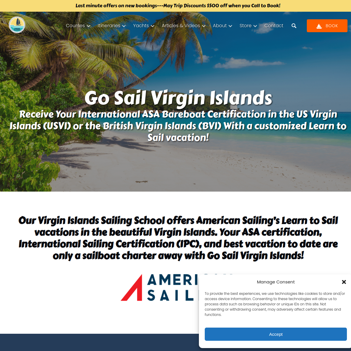 Screenshot of Go Sail Virgin Islands | USVI & BVI Bareboat ASA Certifications