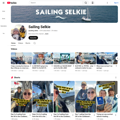 Screenshot of Sailing Selkie - YouTube