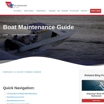 Screenshot of Boat Maintenance Guide | My Financing USA