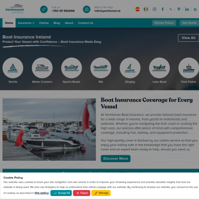 Screenshot of Boat Insurance Ireland: Get a Free Quote in Minutes