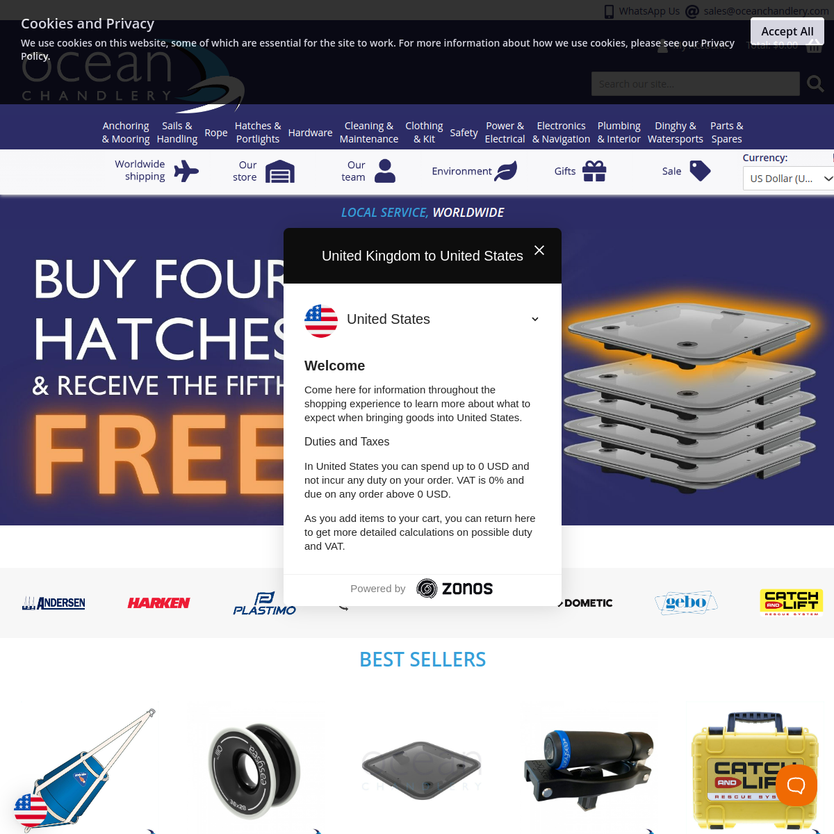 Screenshot of Ocean Chandlery