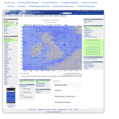 Screenshot of sailing great britain wind (gfs) + 6 utc