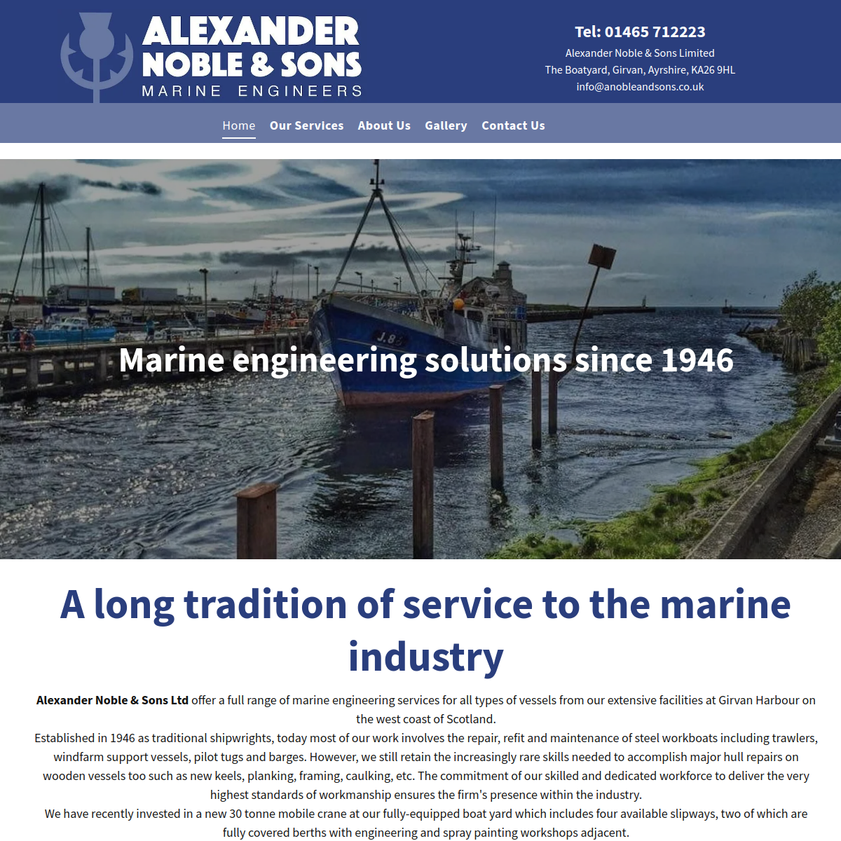 Screenshot of Boat Maintenance | Boat Repairs | Boat Refits | Alexander Noble ...