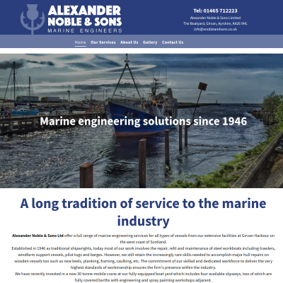 Screenshot of Boat Maintenance | Boat Repairs | Boat Refits | Alexander Noble ...