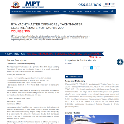 Screenshot of RYA Yachtmaster Offshore / Yachtmaster Coastal / Master of Yachts ...