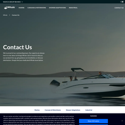 Screenshot of Contact Us | Whale - Navico