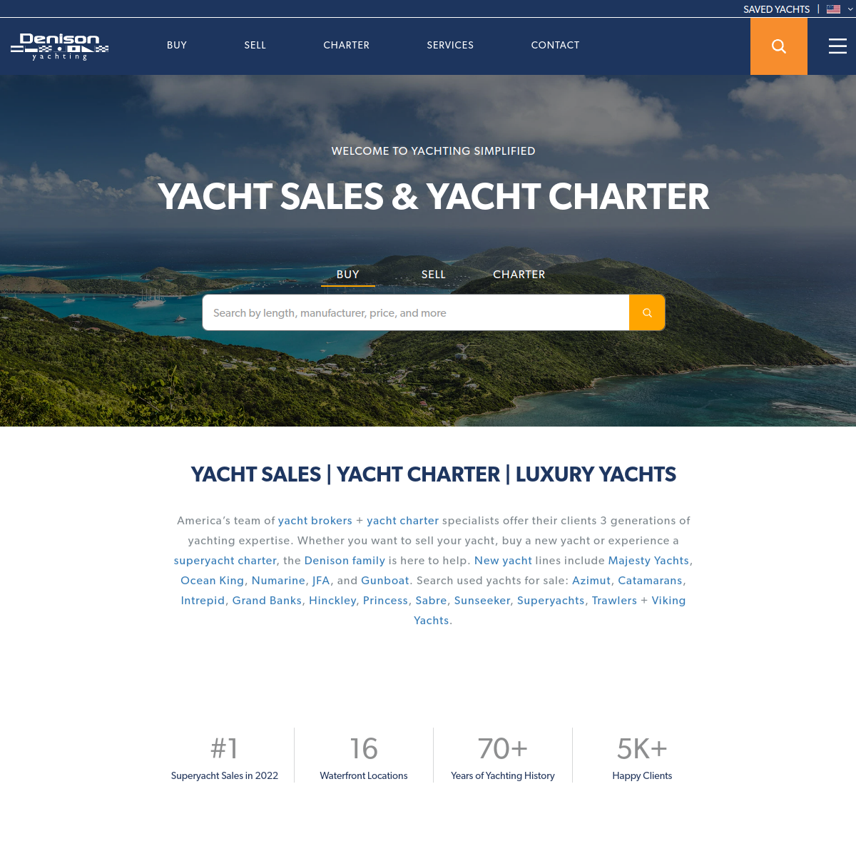 Screenshot of Yacht Broker & Yacht Rentals - Boats for Sale by Denison Yachting