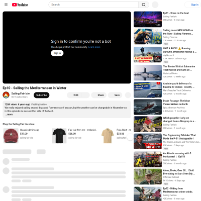Screenshot of Ep10 - Sailing the Mediterranean in Winter - YouTube