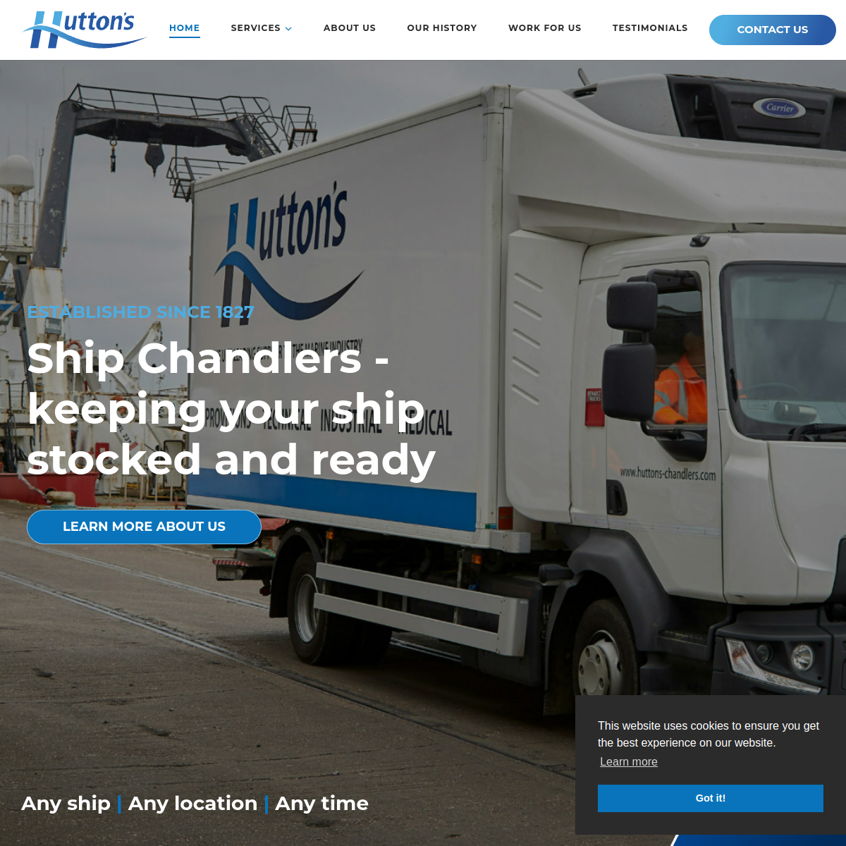 Screenshot of Hutton's Chandlers: UK Ship Chandlers and Ship Supplies