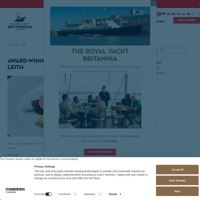 Screenshot of Blog | The Official Royal Yacht Britannia in Scotland