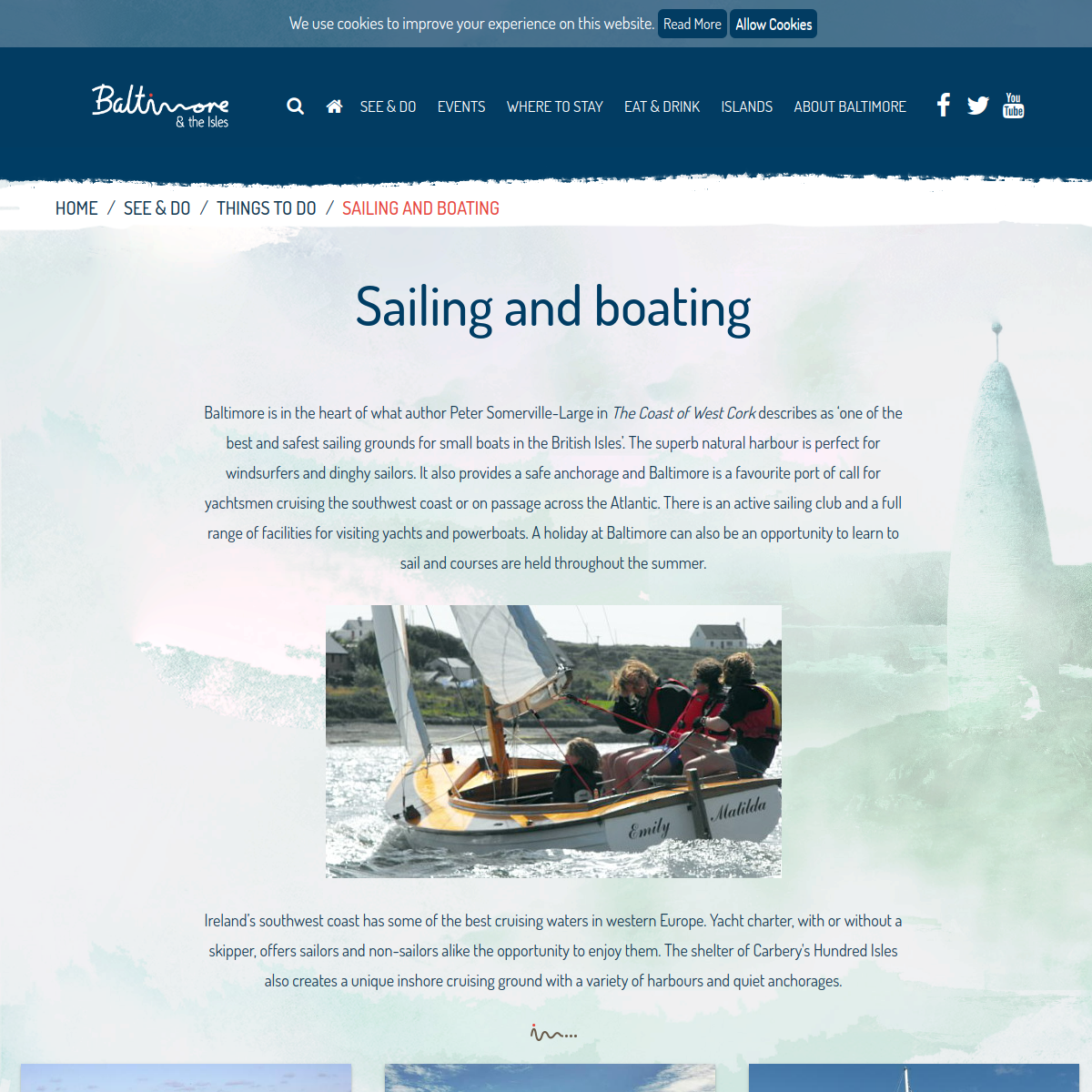 Screenshot of Sailing West Cork - Baltimore - Yacht Charter - Sailing School ...