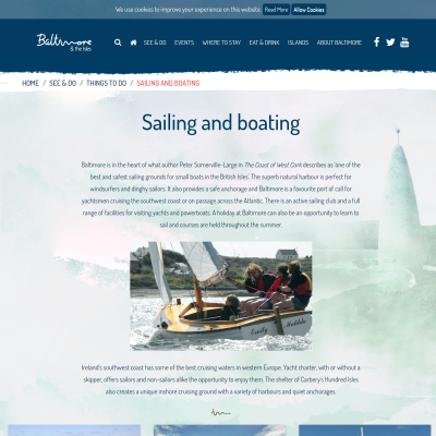 Screenshot of Sailing West Cork - Baltimore - Yacht Charter - Sailing School ...