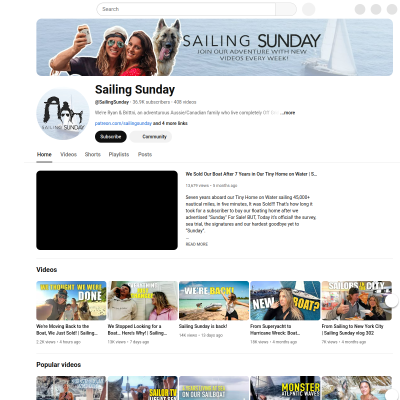 Screenshot of Sailing Sunday - YouTube