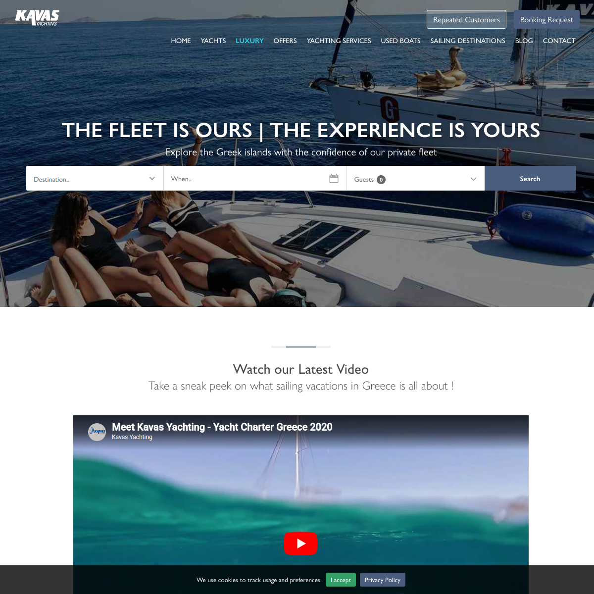 Screenshot of Best Charter Yachts for the Greek Islands | KAVAS YACHTING