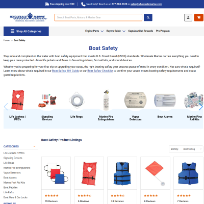 Screenshot of Boat Safety Equipment & Marine Safety Gear | U.S. Coast Guard ...