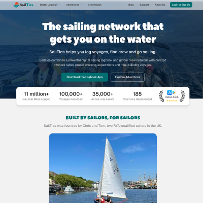 Screenshot of SailTies - Record & Share your Boating Adventures with your Digital ...