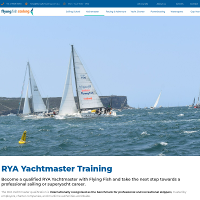 Screenshot of RYA Yachtmaster Training | Sydney, Australia | Flying Fish
