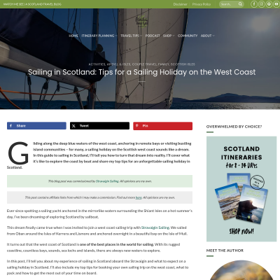 Screenshot of Sailing in Scotland: Tips for a Sailing Holiday on the West Coast