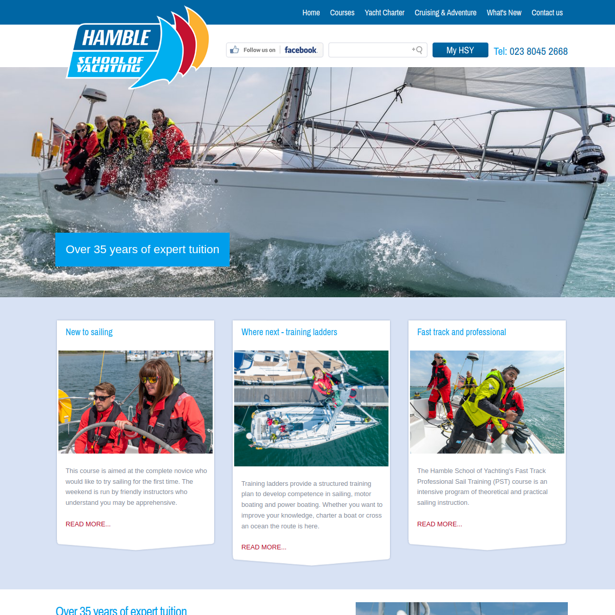 Screenshot of RYA Sailing Courses, RYA Sailing School and Lessons, Learn to ...