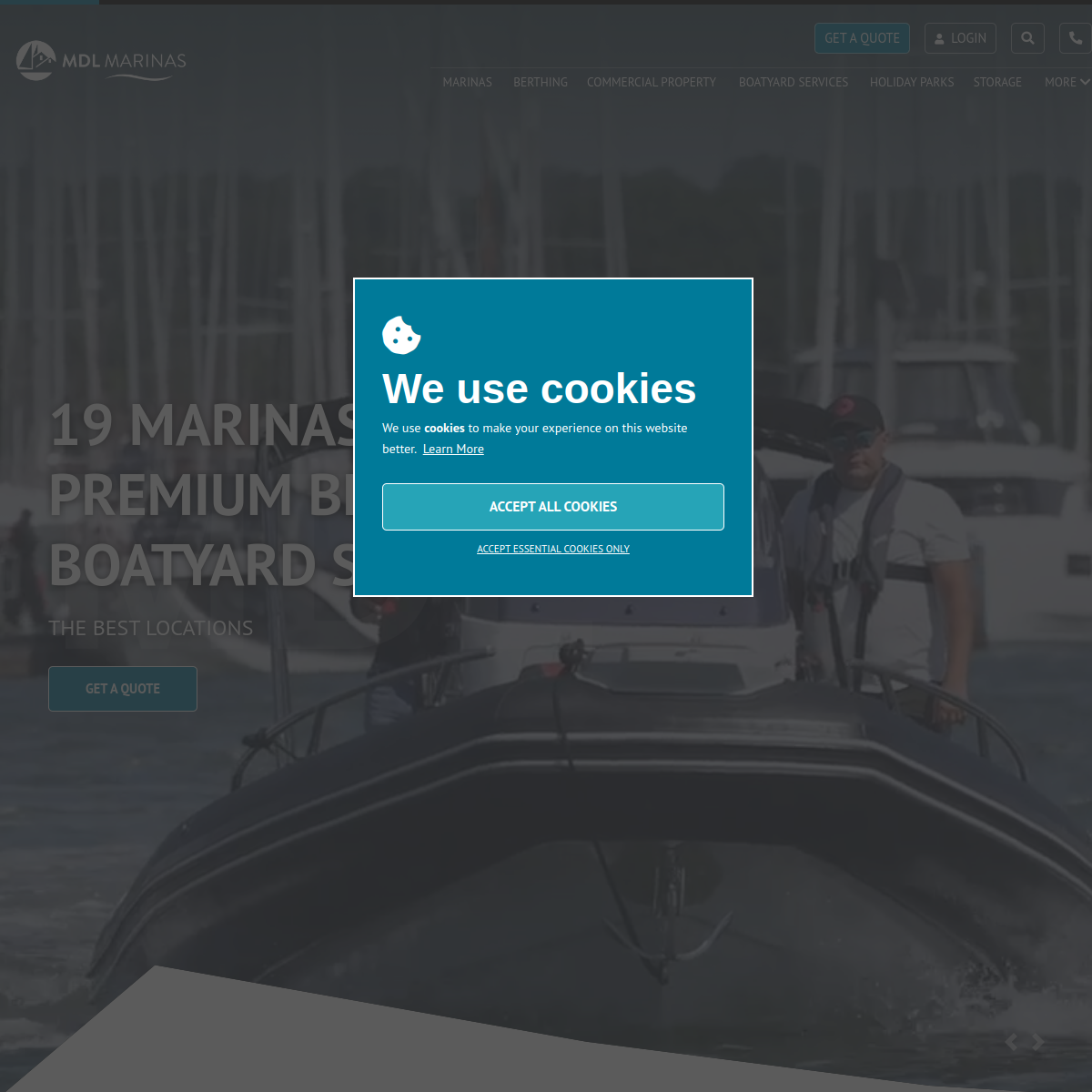 Screenshot of MDL Marinas: Marinas & Boatyards across the UK & Spain