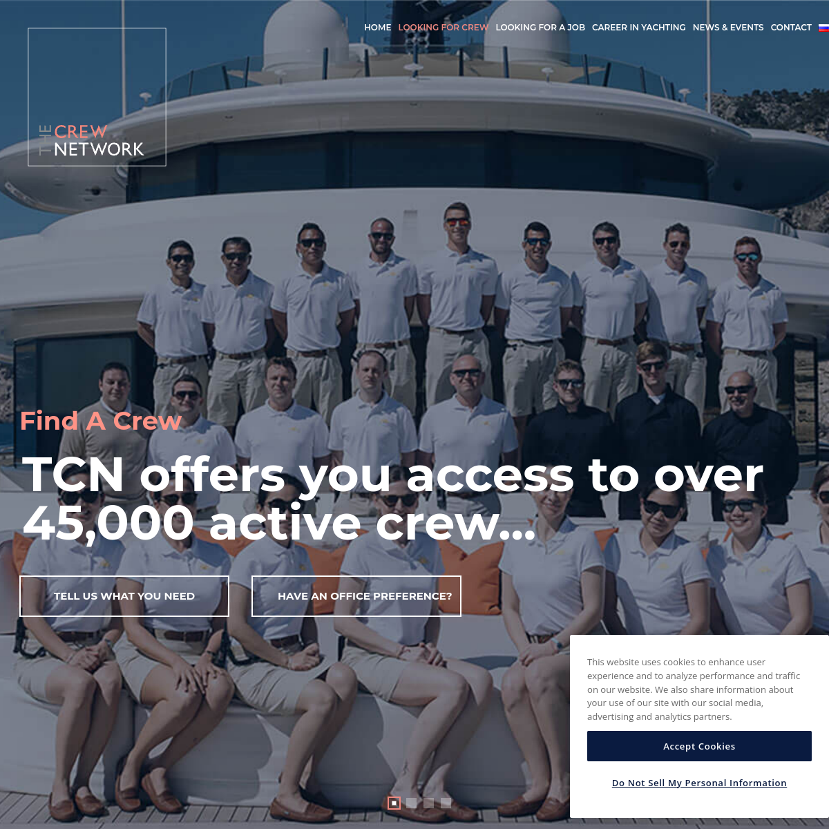 Screenshot of Find A Crew | Yacht Crew Finder Team | The Crew Network