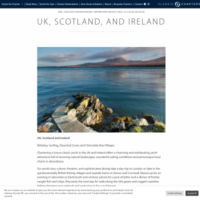 Screenshot of UK, Scotland, and Ireland - Classic Yacht Charters