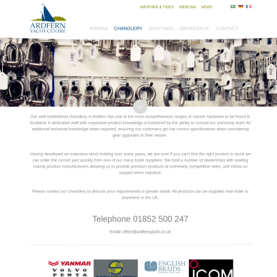 Screenshot of Chandlery - Ardfern Yacht Centre, by Lochgilphead, Scotland