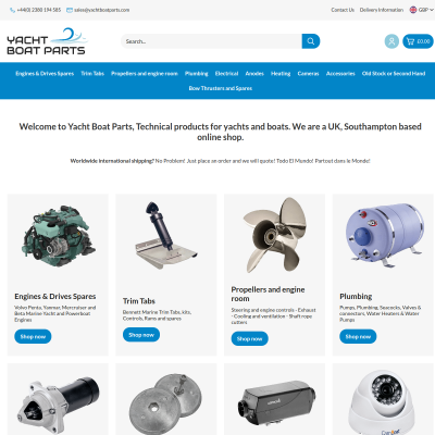 Screenshot of Yacht Boat Parts | Spares Marine Engines | Boat Heating