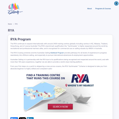 Screenshot of RYA - Australian Sailing - Discover Sailing