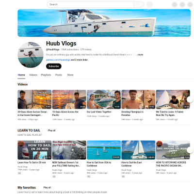 Screenshot of Huub Vlogs - YouTube