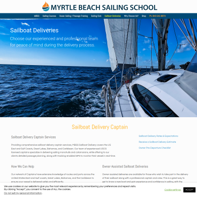 Screenshot of Sailboat Delivery Captain - Myrtle Beach Sailing School
