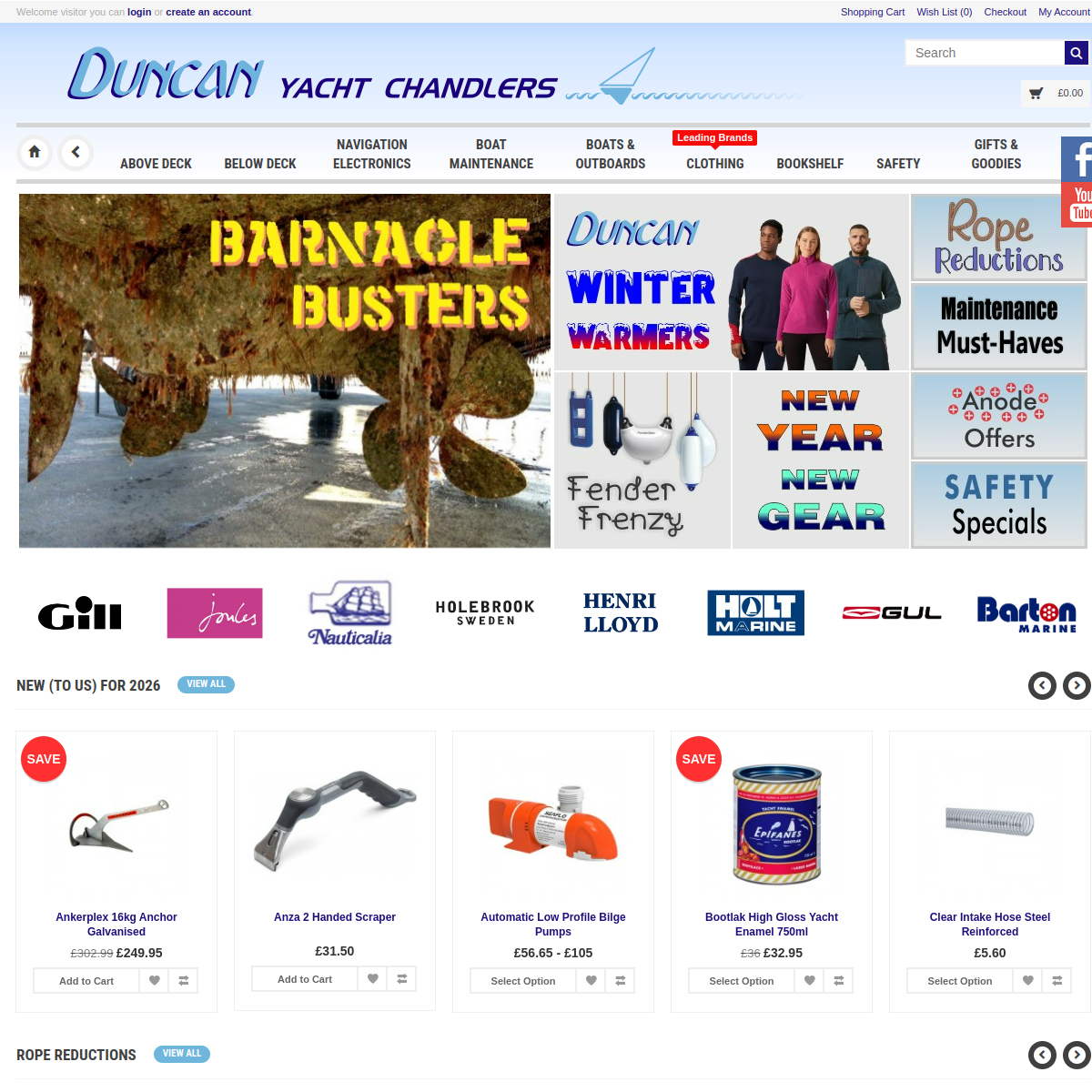 Screenshot of Duncan Yacht Chandlers