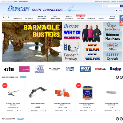 Screenshot of Duncan Yacht Chandlers