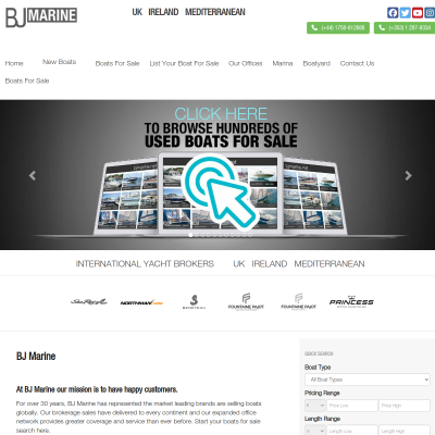 Screenshot of BJ Marine - Boats For Sale Ireland UK Mediterranean - Beneteau ...