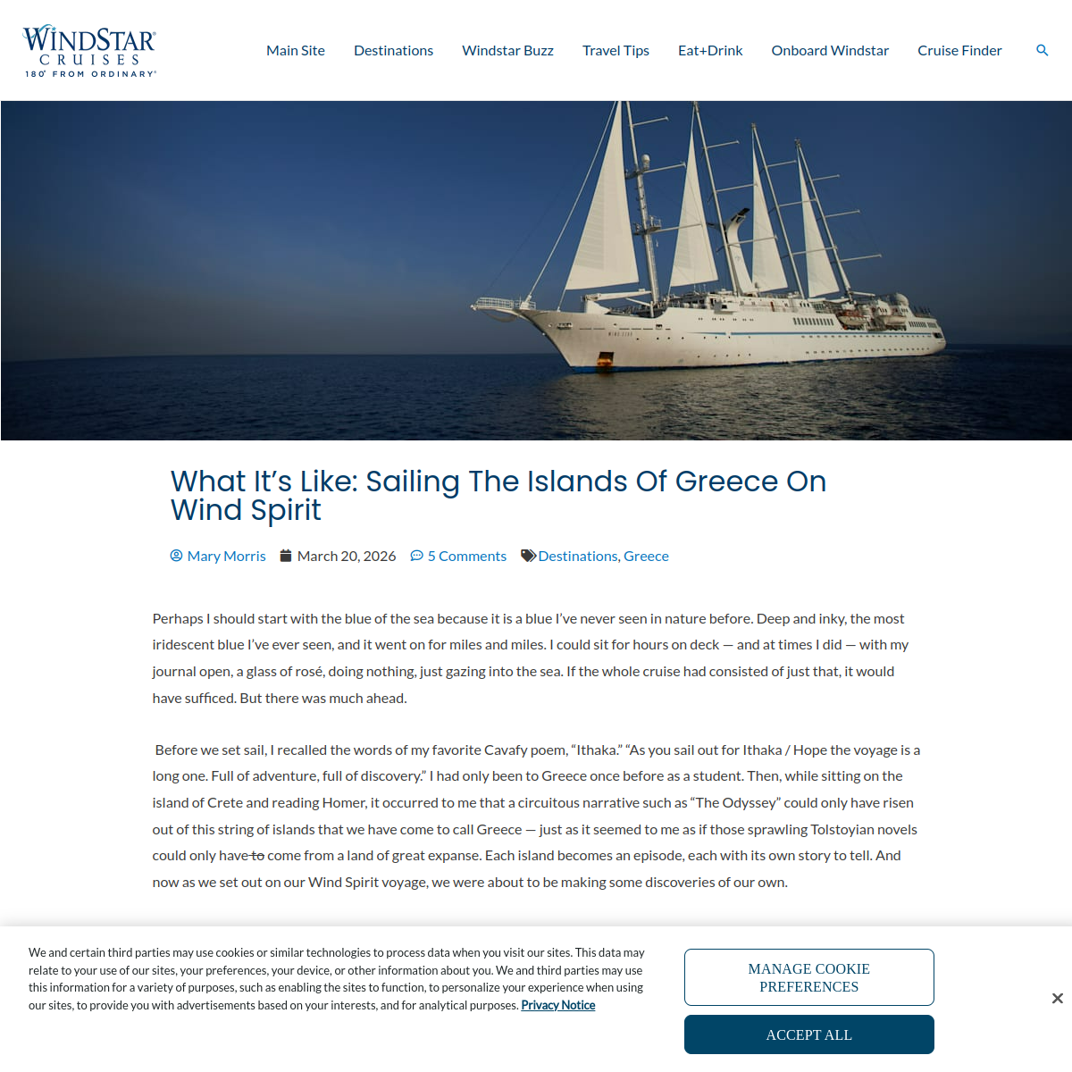 Screenshot of What It's Like: Sailing the Islands of Greece on Wind Spirit - Windstar ...