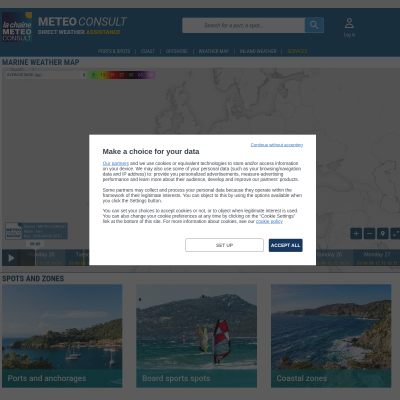 Screenshot of Marine weather - Free 15-day Marine forecasts - METEO CONSULT ...