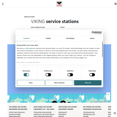 Screenshot of VIKING Life-Saving Equipment | Find a Service Station