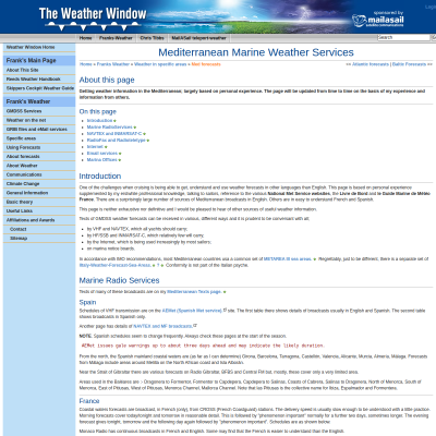 Screenshot of Mediterranean Marine Weather Services - Franks-Weather - The ...