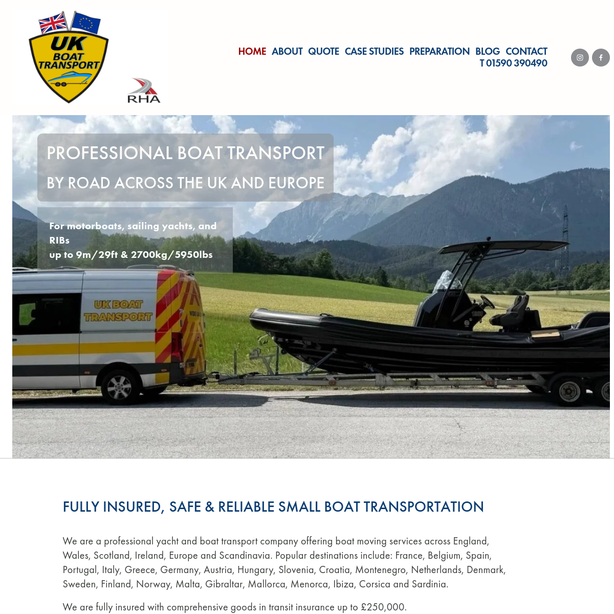 Screenshot of Boat Transport by Road in UK & Europe | For Boats Up To 9m