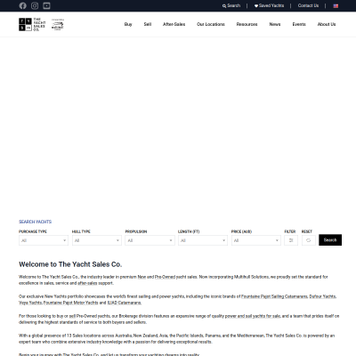 Screenshot of The Yacht Sales Co.: Yachts For Sale