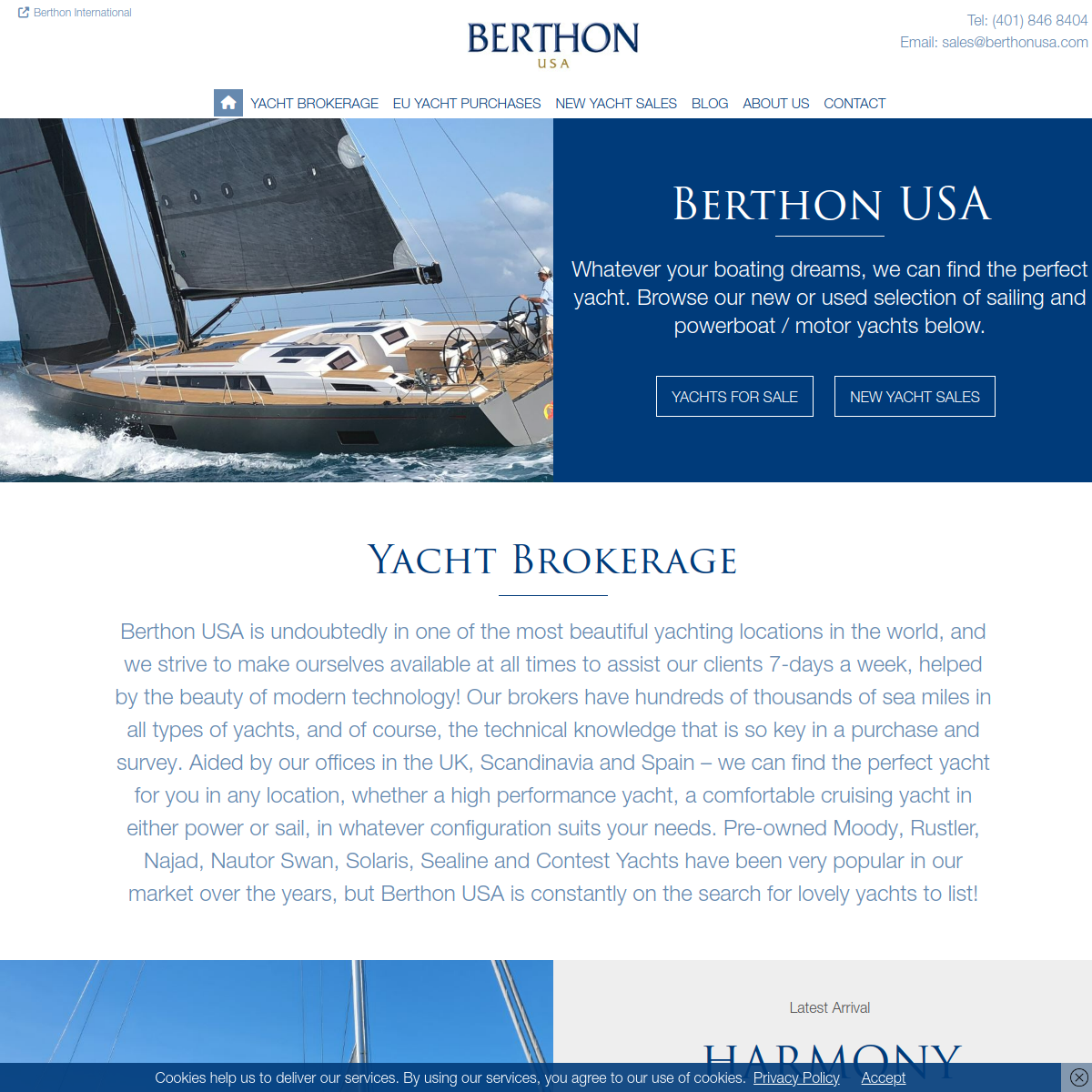 Screenshot of Berthon USA - Yacht Brokerage | New & Used Yachts