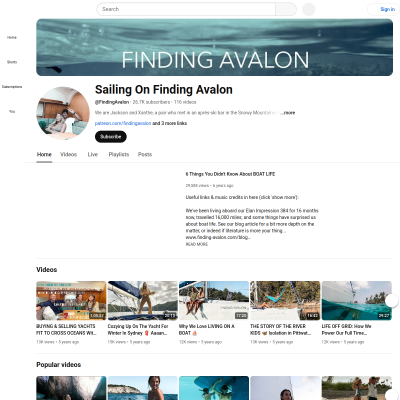 Screenshot of Sailing On Finding Avalon - YouTube