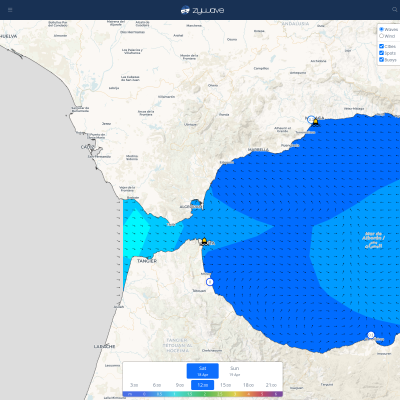 Screenshot of Zywave - Wave forecast in the Mediterranean Sea