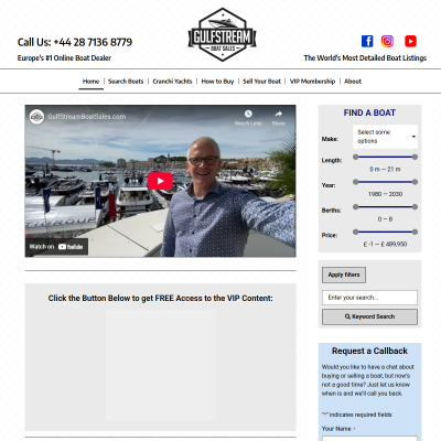 Screenshot of GulfStream Marine Boat Sales: New & Used Boat Sales in UK ...