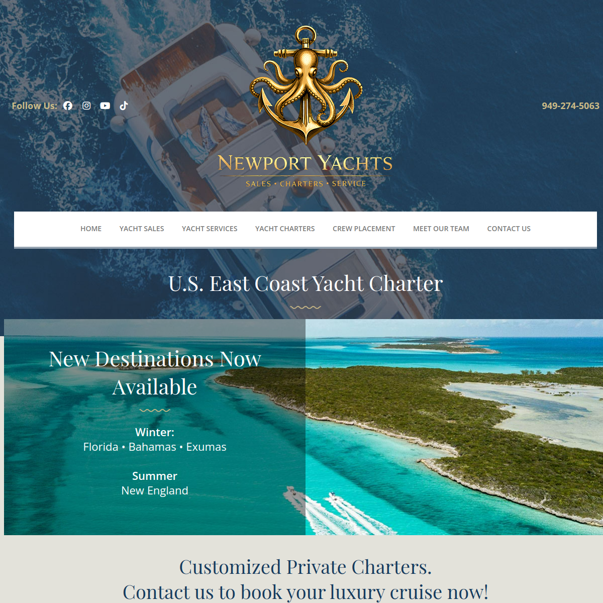 Screenshot of U.S. East Coast Yacht Charters - Newport Yacht Rentals